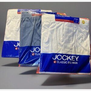 (6) Jockey Boxer Classic Big Man Full Cut Sz 4XL Cotton/Poly (4) White (2) Blue